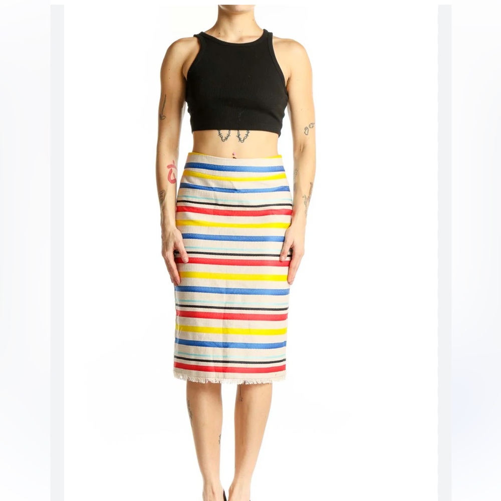 J. Crew Multicolor Striped Midi Skirt 12